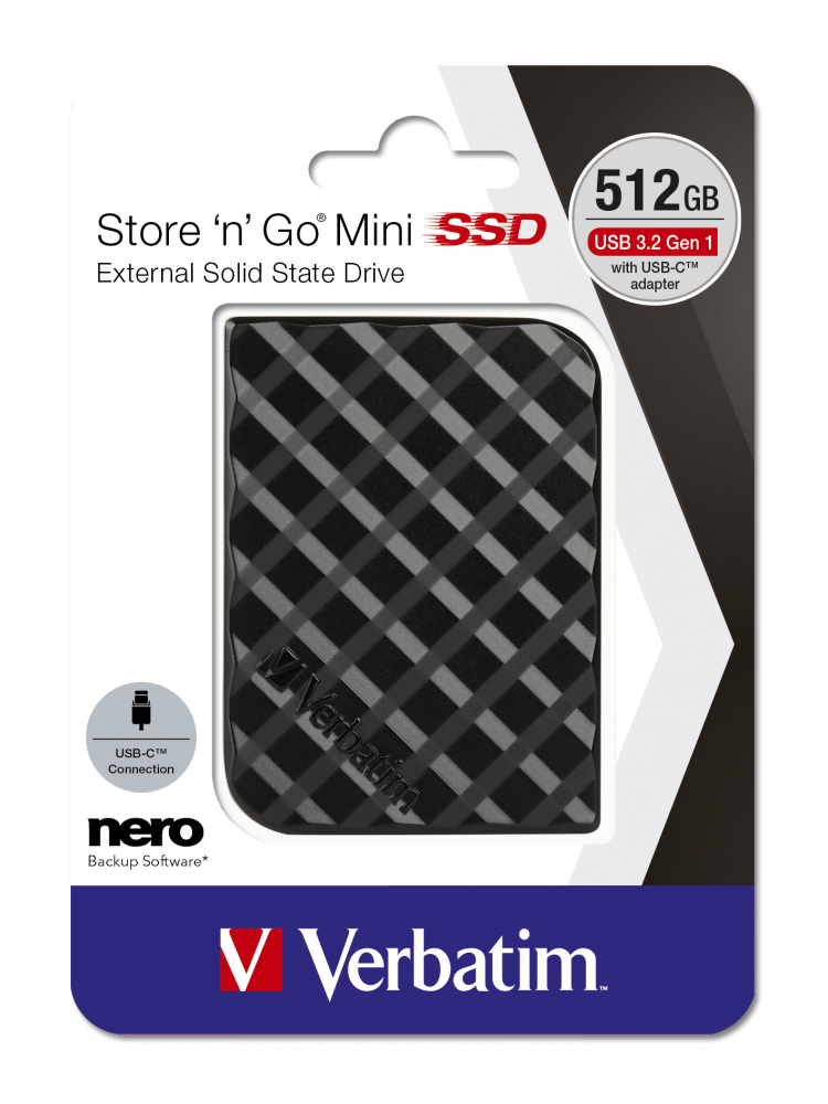 Verbatim Store ‘n’ Go Mini SSD USB 3.2 Gen 1 512GB Black image 4