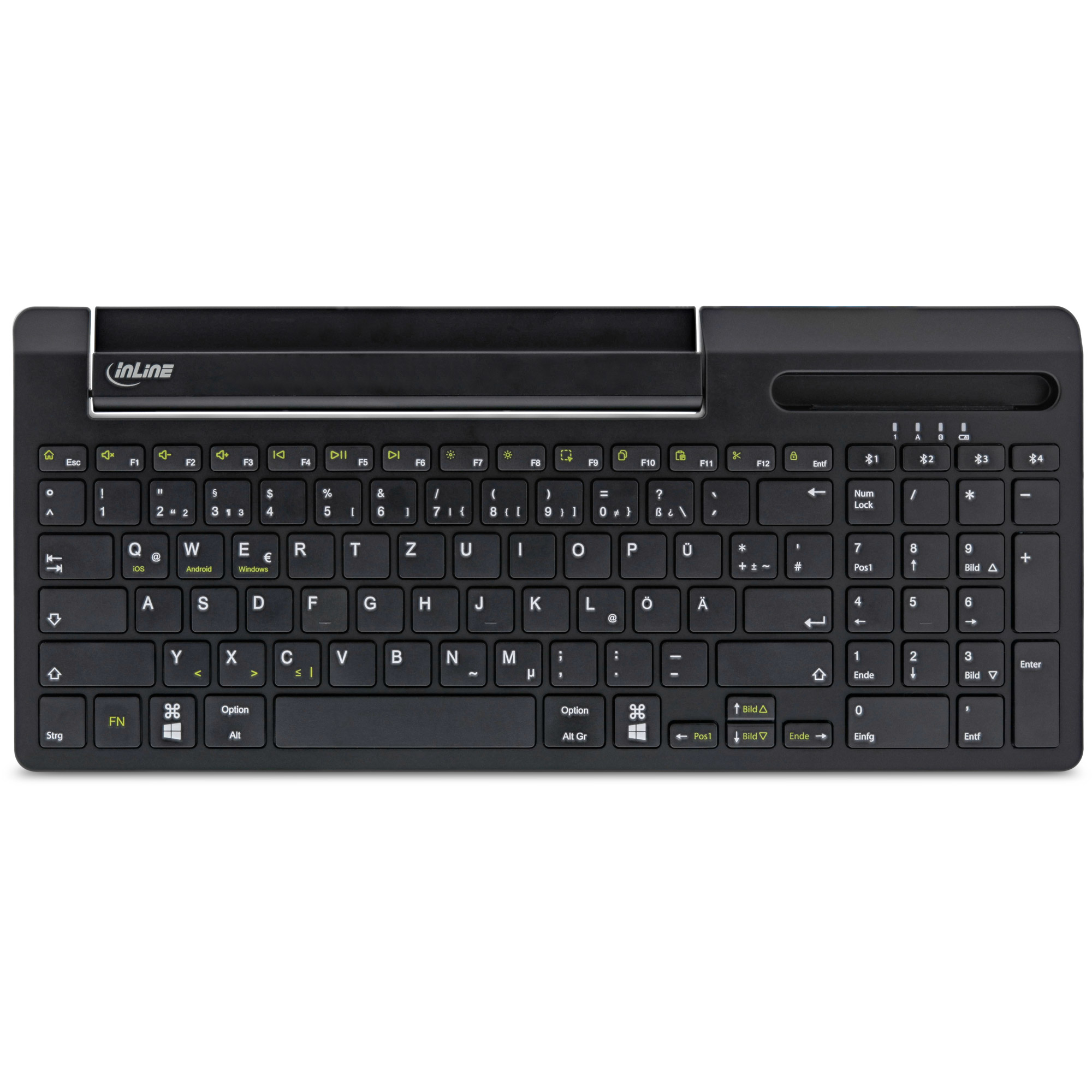 InLine Bluetooth Alu Keyboard with Number Pad, for 4 Bluetooth devices, black – image 4