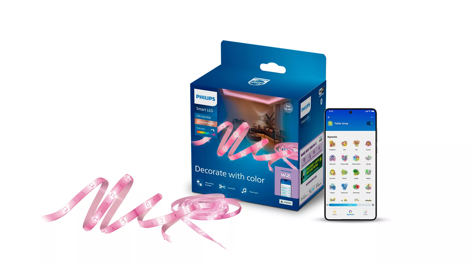Philips by Signify Philips Smart RGB LED Light Strip, 5 m, Type G, Connected by WiZ – image 2