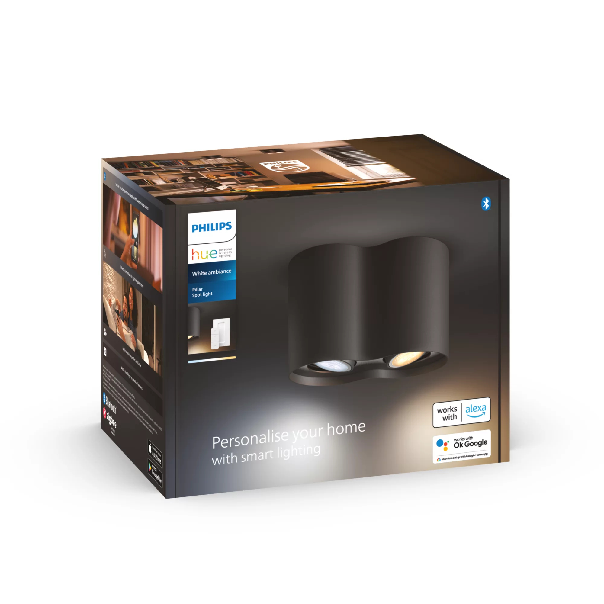 Philips by Signify Philips Hue White ambience Pillar double spotlight – image 2