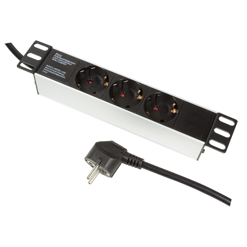 LogiLink PDU3B01 power distribution unit (PDU) 3 AC outlet(s) 1U Black – image 2