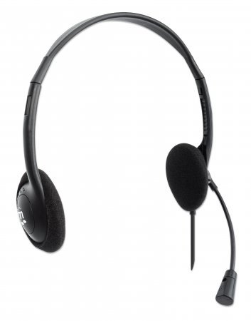 Stereo On-Ear Headset (USB), Microphone Boom, Retail Box Packaging, Adjustable Headband, Ear Cushion, 1x USB-A for both so