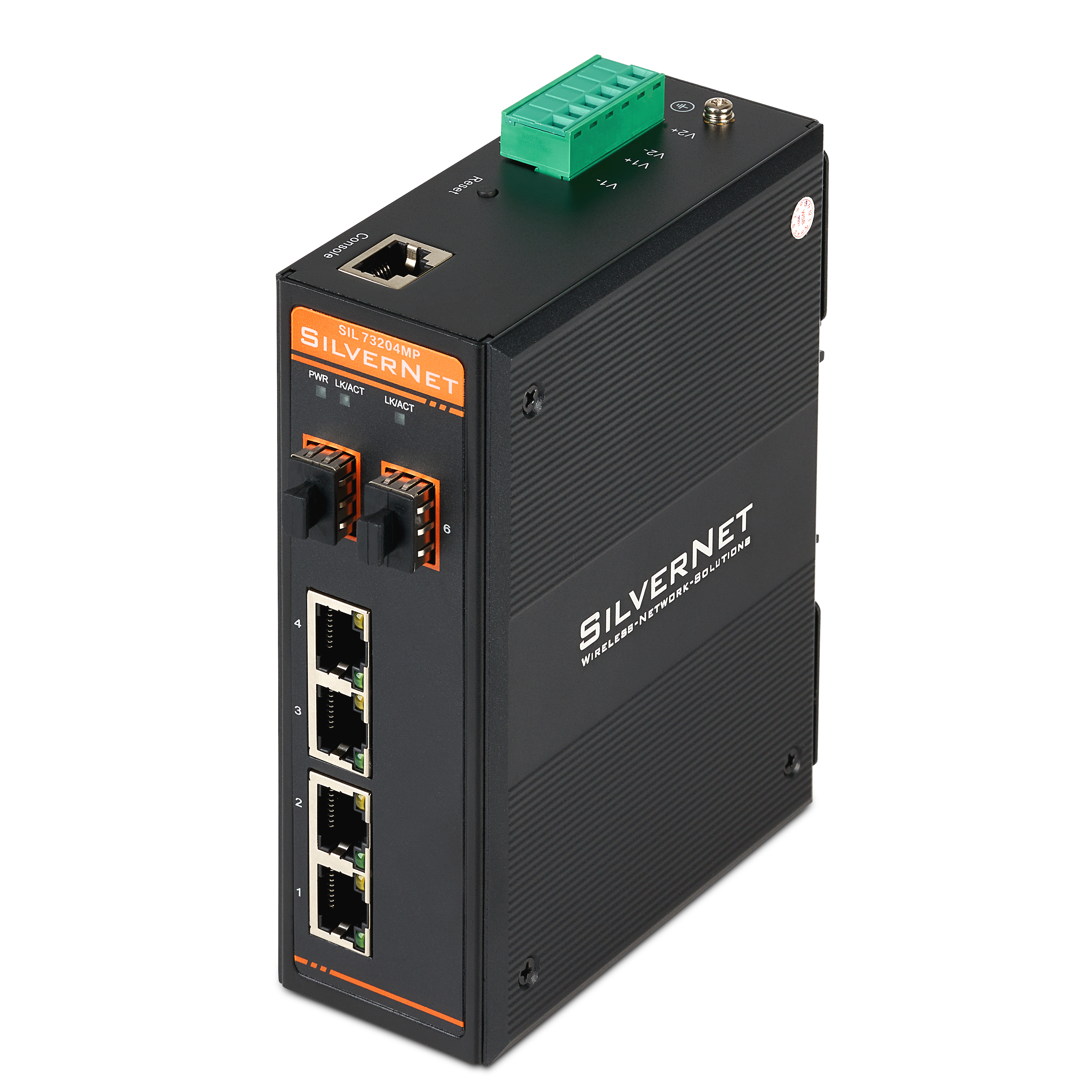 SilverNet SIL 73204MP nätverksswitchar hanterad L2 Gigabit Ethernet (10/100/1000) Strömförsörjning via Ethernet (PoE) stöd Svart