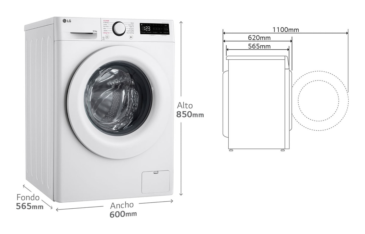 LG F4DR5009A3W washer dryer Freestanding Front-load White – image 3