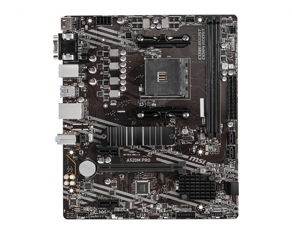 A520M PRO - MATX - SUPPORT 3RD GEN AMD RYZEN DESKTOP PROCESSORS AND AMD RYZEN400