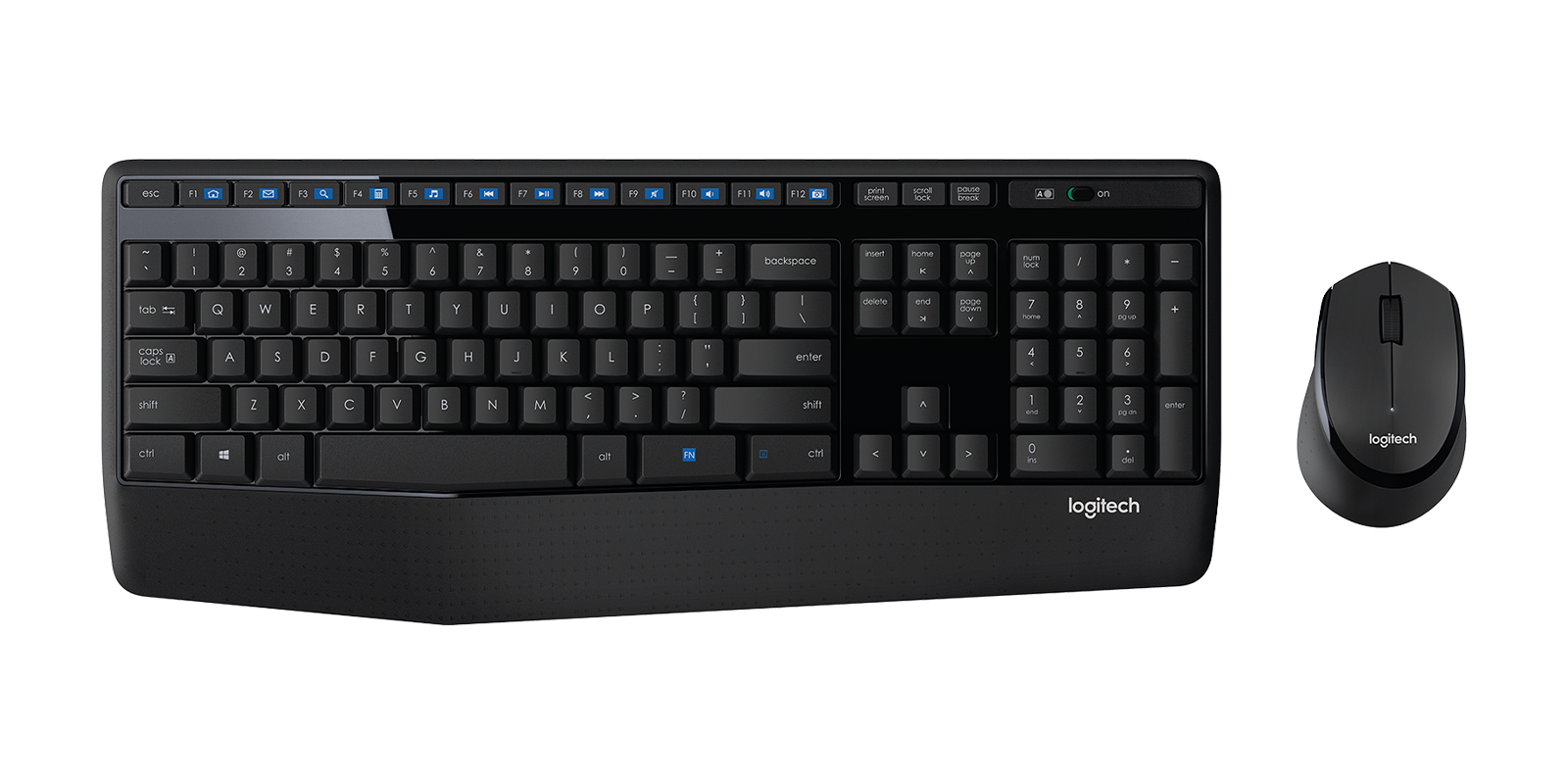 Logitech 920-007821. Keyboard form factor: Full-size (100%). Keyboard style: Straight. Connectivity technology: Wireless, 