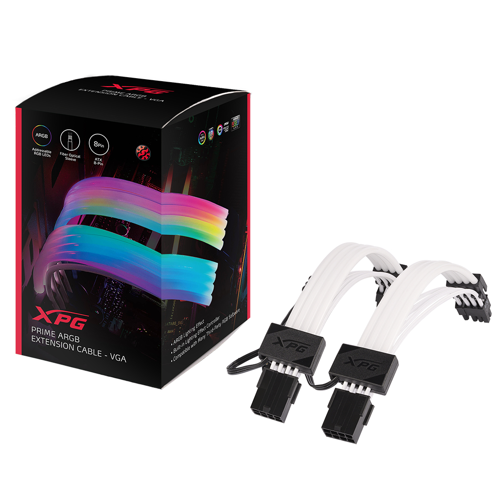 Cable de Extensión ADATA XPG PRIME ARGB - Para VGA - 8-pin (6+2) - 16 AWG - RGB - 2 Fibra Ópticas - ARGBEXCABLE-VGA-BKCWW Cable de Extensión ADATA XPG PRIME ARGB - Para VGA - 8-pin (6+2) - 16 AWG - RGB - 2 Fibra Ópticas - ARGBEXCABLE-VGA-BKCWW
