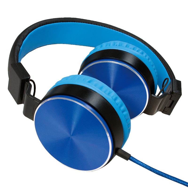 LogiLink HS0049BL headphones/headset Wired Head-band Music Black, Blue – image 2