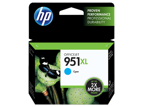 HP 951XL High Yield Cyan Original Ink Cartridge Twin Pack