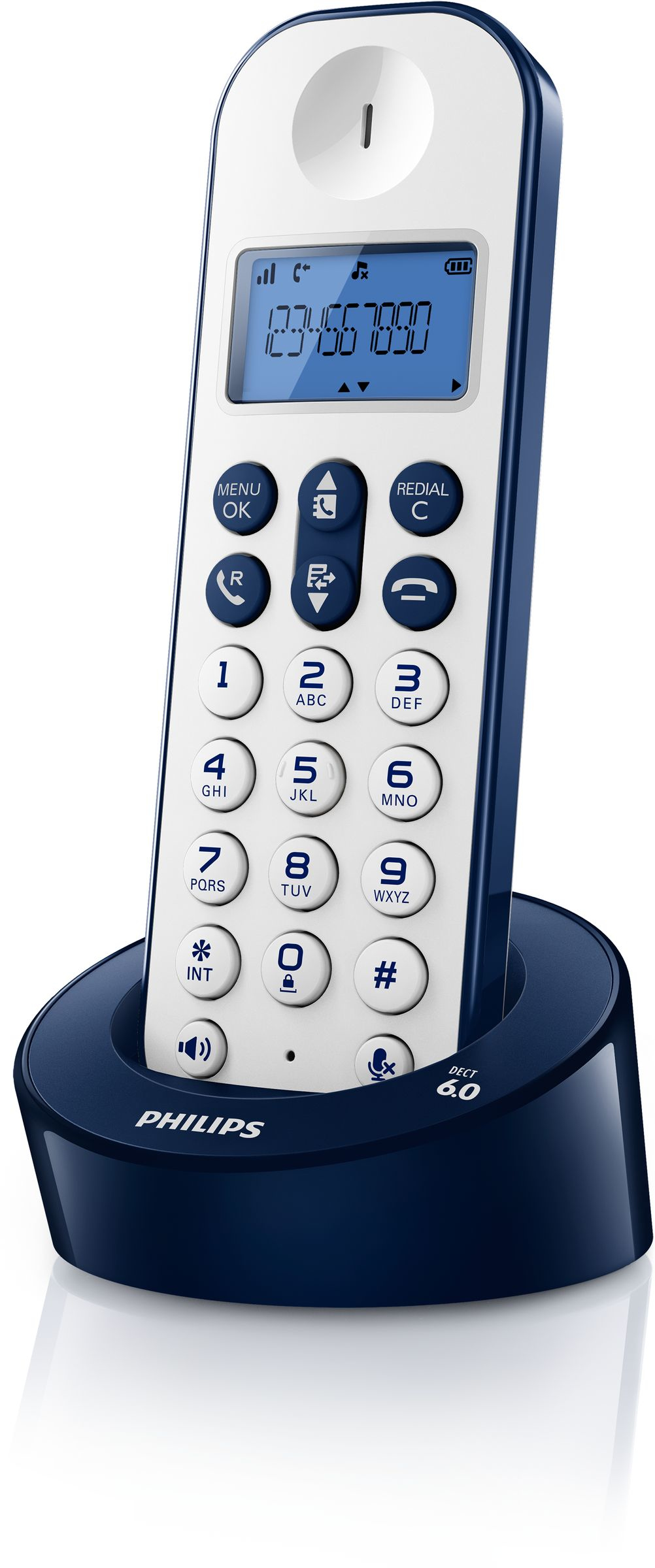 Philips D1211WD/BR telephone DECT telephone Caller ID Blue, Grey