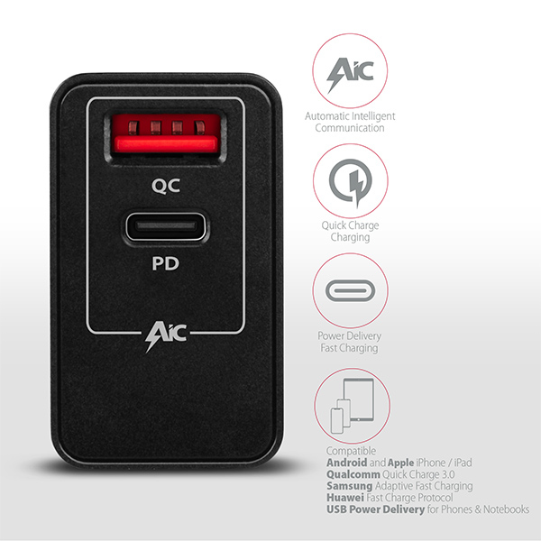 Axagon ACU-PQ22 mobile device charger Mobile phone, Power bank, Smartphone, Smartwatch, Tablet, Universal Black AC Fast charging Indoor – image 4