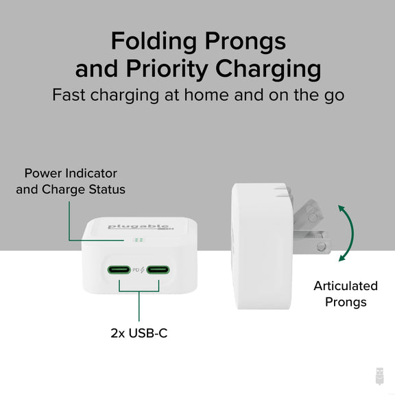 Plugable Technologies PS-40C2W mobile device charger Universal White AC Fast charging Indoor – image 3
