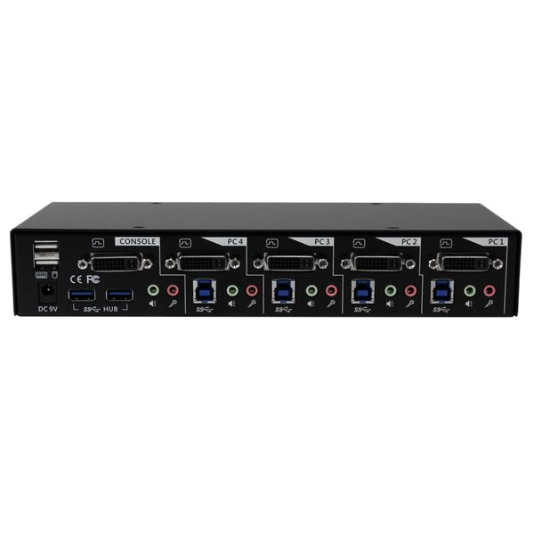 StarTech.com 4 Port SuperSpeed USB 3.0 Dual Link DVI KVM Switch with Audio and Cables – image 2
