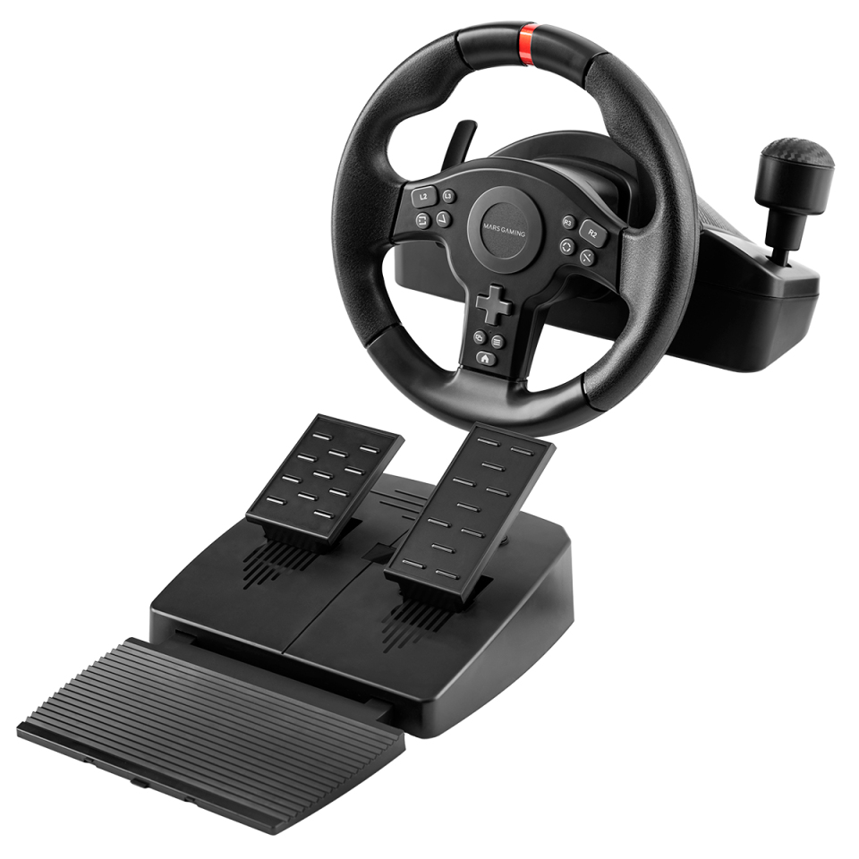Mars Gaming MWH-RSXONE Black USB Steering wheel + Pedals PC, Playstation 3, PlayStation 4, Nintendo Switch, Nintendo Switch 2, Xbox One, Xbox Series S, Xbox Ser – image 1
