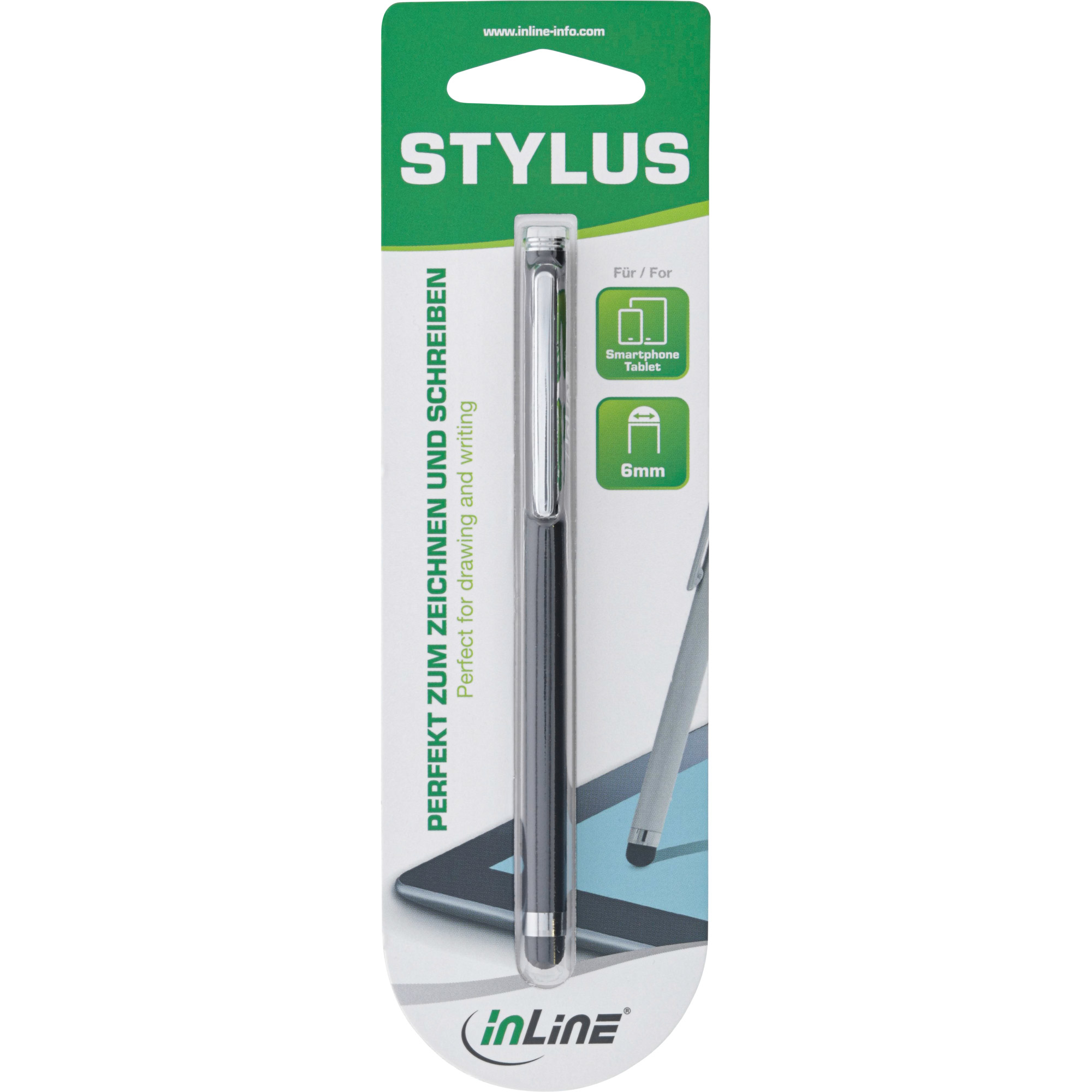 InLine Stylus, Pen for Touchscreens of Smartphone & Tablet, black – image 3