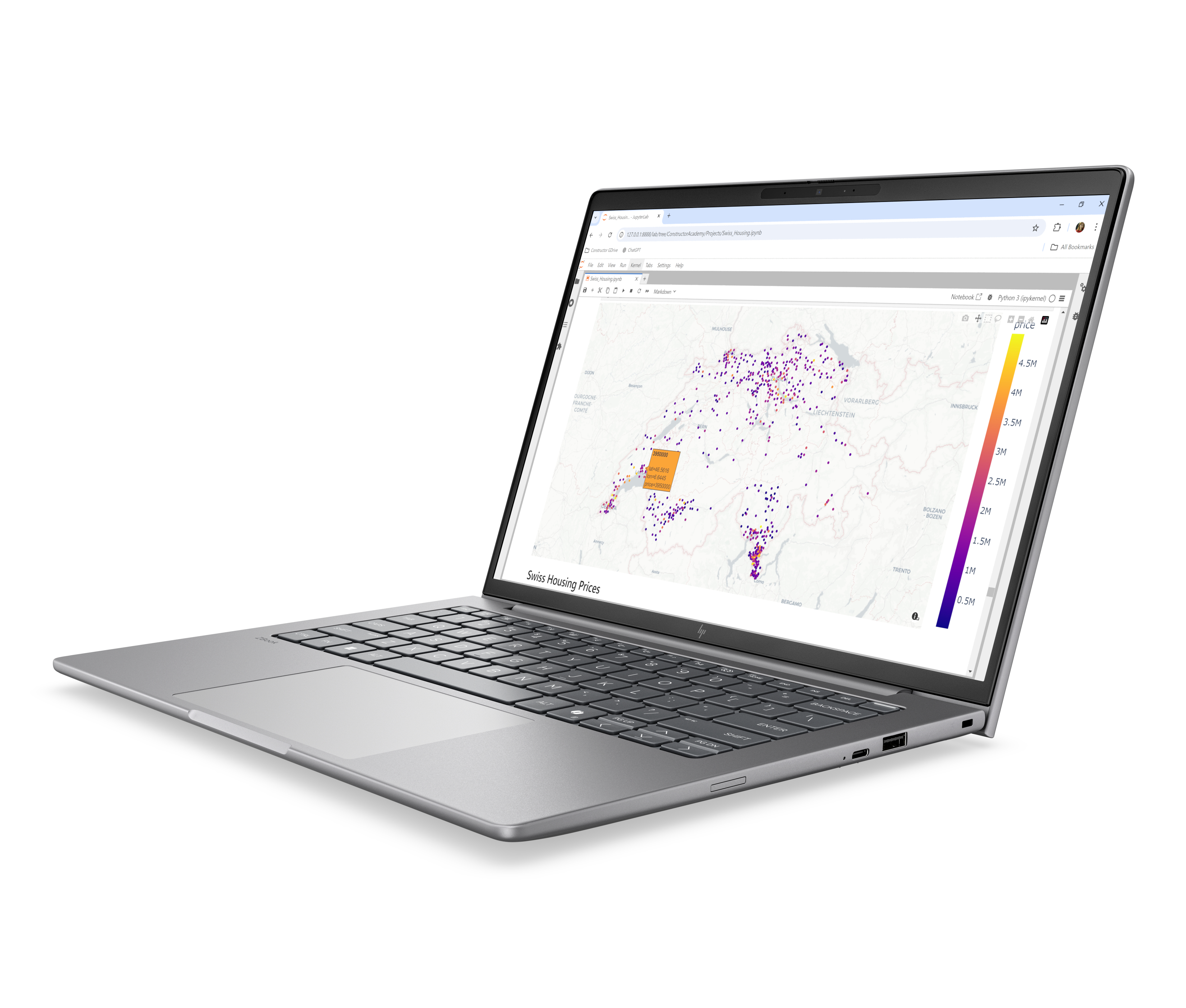 HP ZBook 8 G2a Copilot+ PC AMD Ryzen AI 9 HX PRO PRO 470 Mobile workstation 35.6 cm (14″) WUXGA 32 GB DDR5-SDRAM 512 GB SSD Wi-Fi 7 (802.11be) Windows 11 Pro AI Workstation, AI PC Silver image 3