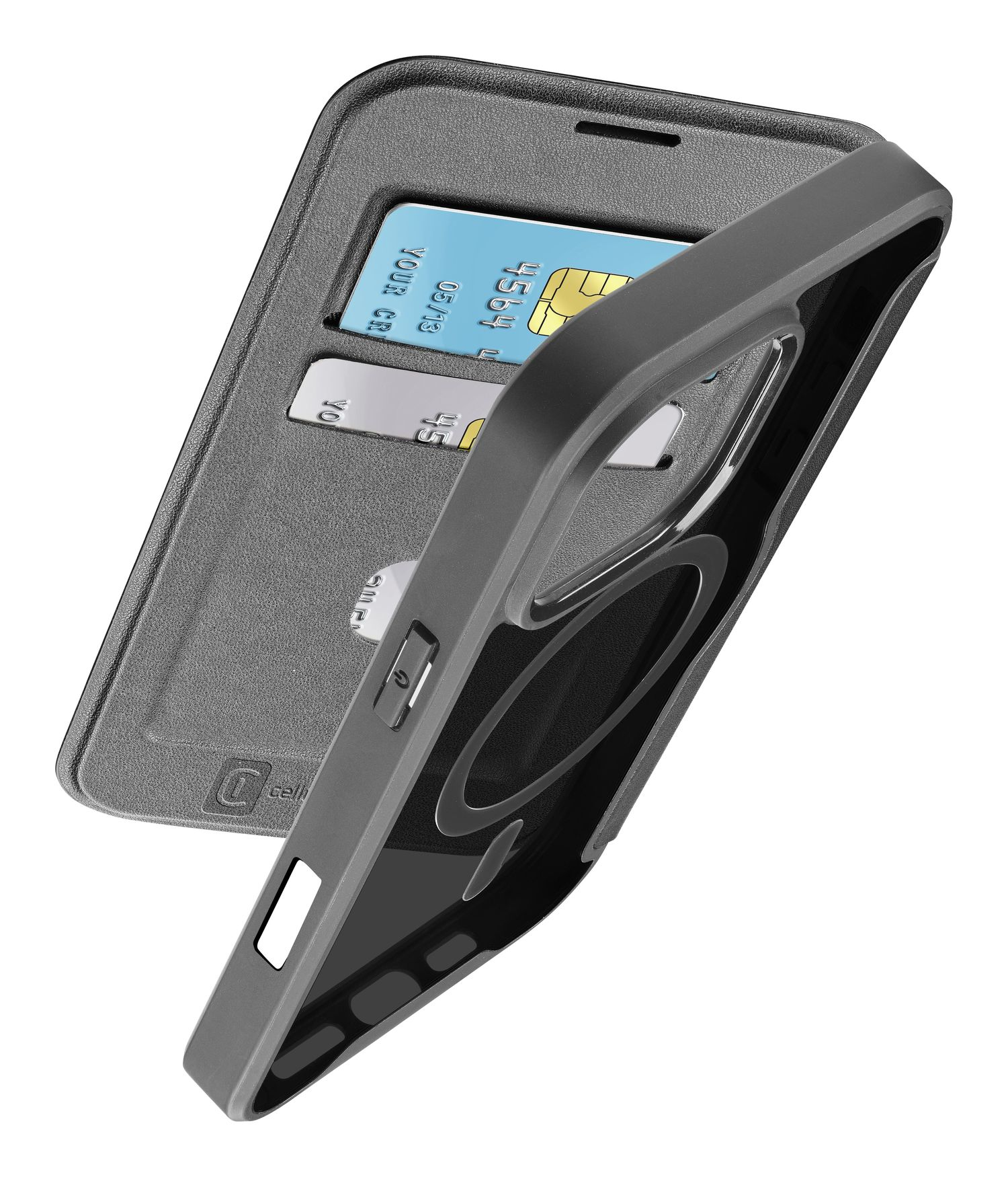 Daily Mag - iPhone 16 Pro Buchhülle mit halbdurchsichtigem Hartdeckel, kompatibel mit dem Magsafe®-Ökosystem