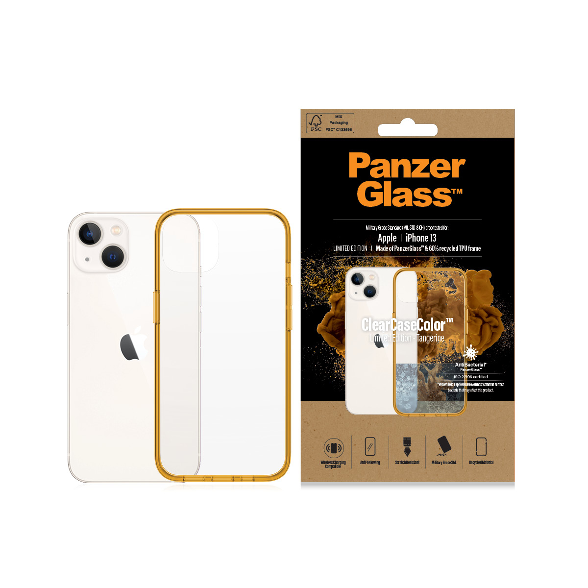 PanzerGlass ® ClearCaseColor™ iPhone 13 - Tangerine – image 3