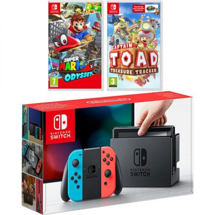 Nintendo Switch+Mario Odyssey+Captain Toads — vue 1 sur 4