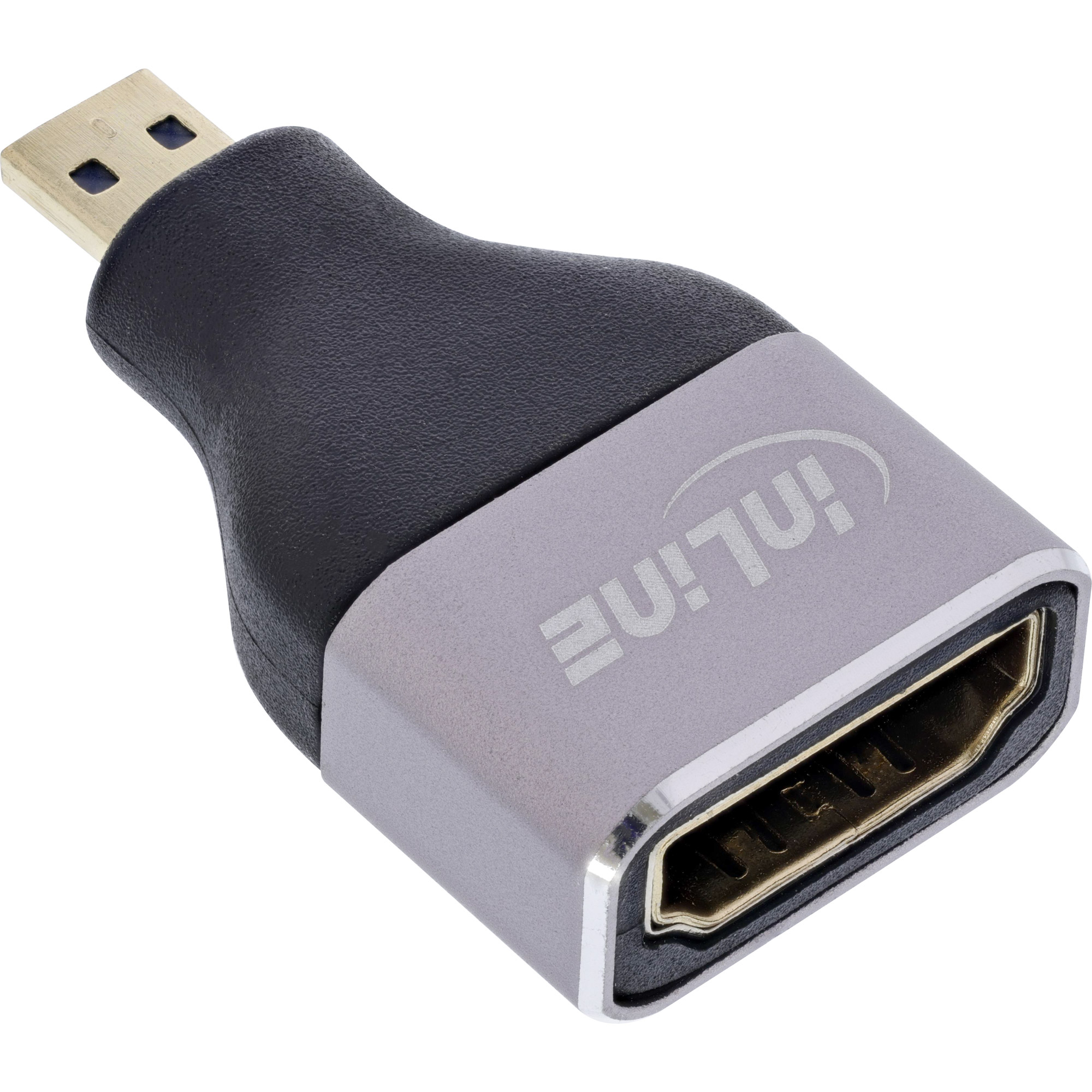 InLine 17991B adattatore per inversione del genere dei cavi HDMI A Micro HDMI D Nero Grigio