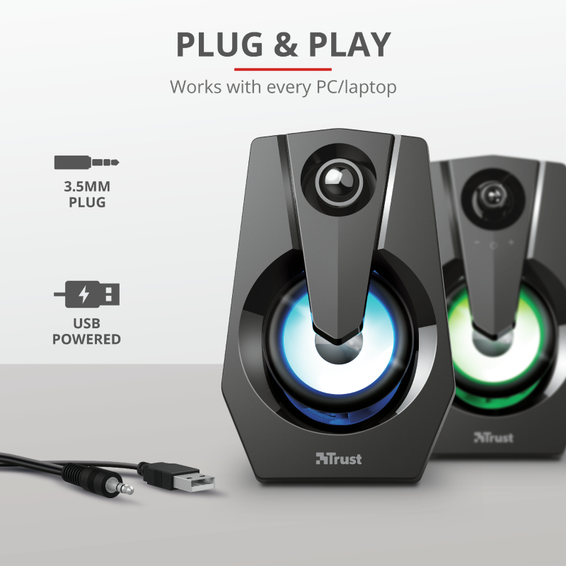 Trust Ziva RGB Illuminated 2.0 Gaming Black Wired 11 W image 8