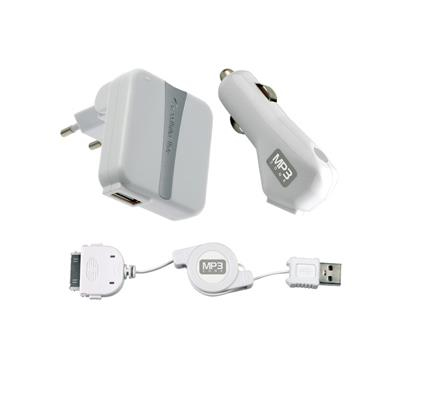 Cellularline CBRMP3 mobile device charger Tablet White AC, USB Auto, Indoor