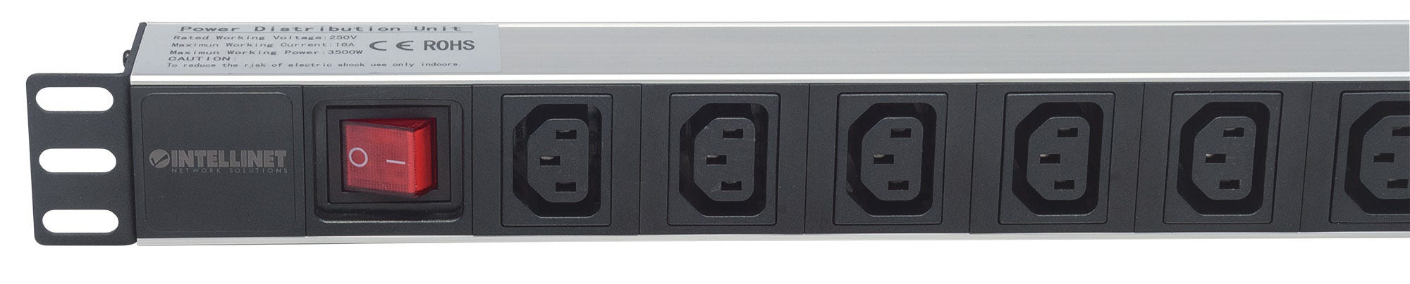 Intellinet 19" 1U Rackmount 8-Output C13 Power Distribution Unit (PDU) With Removable Power Cable and Rear C20 Input – image 4