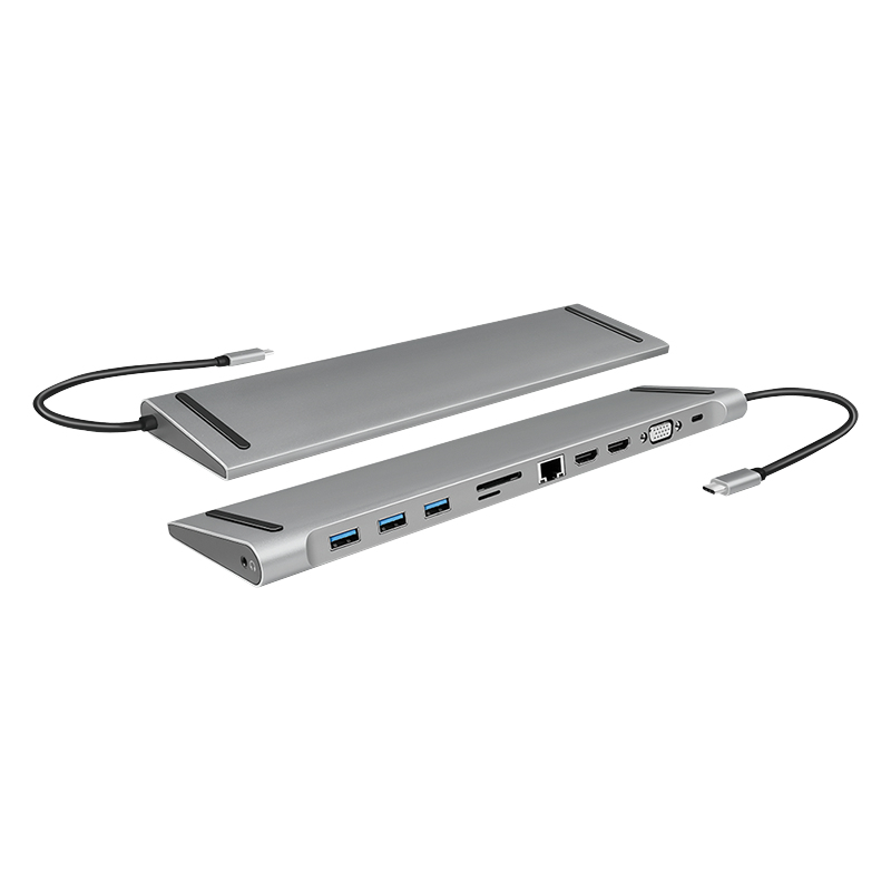 LogiLink UA0373 laptop dock/port replicator Wired USB 3.2 Gen 1 (3.1 Gen 1) Type-C Aluminium – image 2