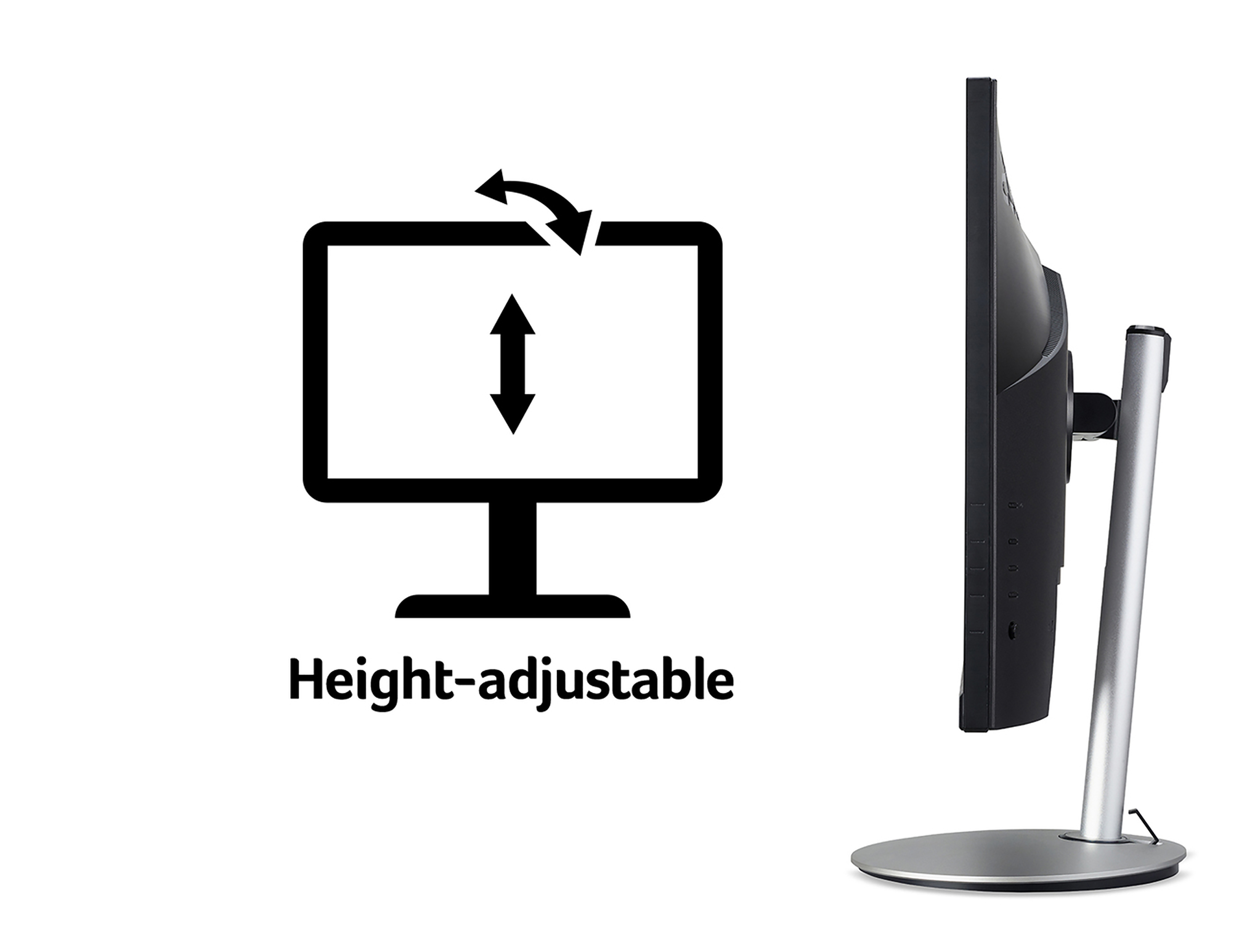 Acer CB2 CB242Ysmiprx 23.8 inch FHD Monitor (IPS Panel, FreeSync, 75Hz, 1ms, HDR 10, Height Adjustable Stand, DP, HDMI, VGA, Silver/Black) image 7