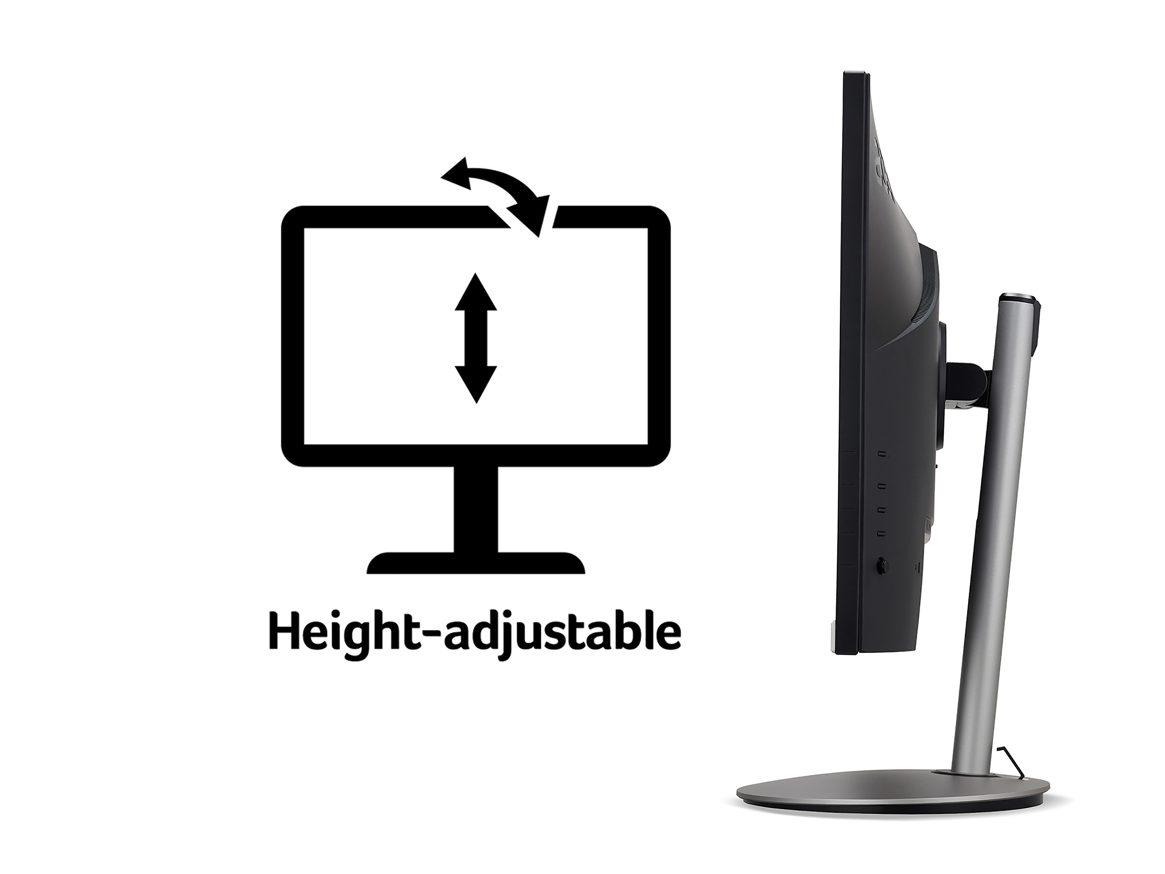 Acer CB2 CB282Ksmiiprx 28 inch UHD Monitor (IPS Panel, FreeSync, 60Hz, 4ms, HDR 10, Height Adjustable Stand, DP, HDMI, Silver/Black) image 7