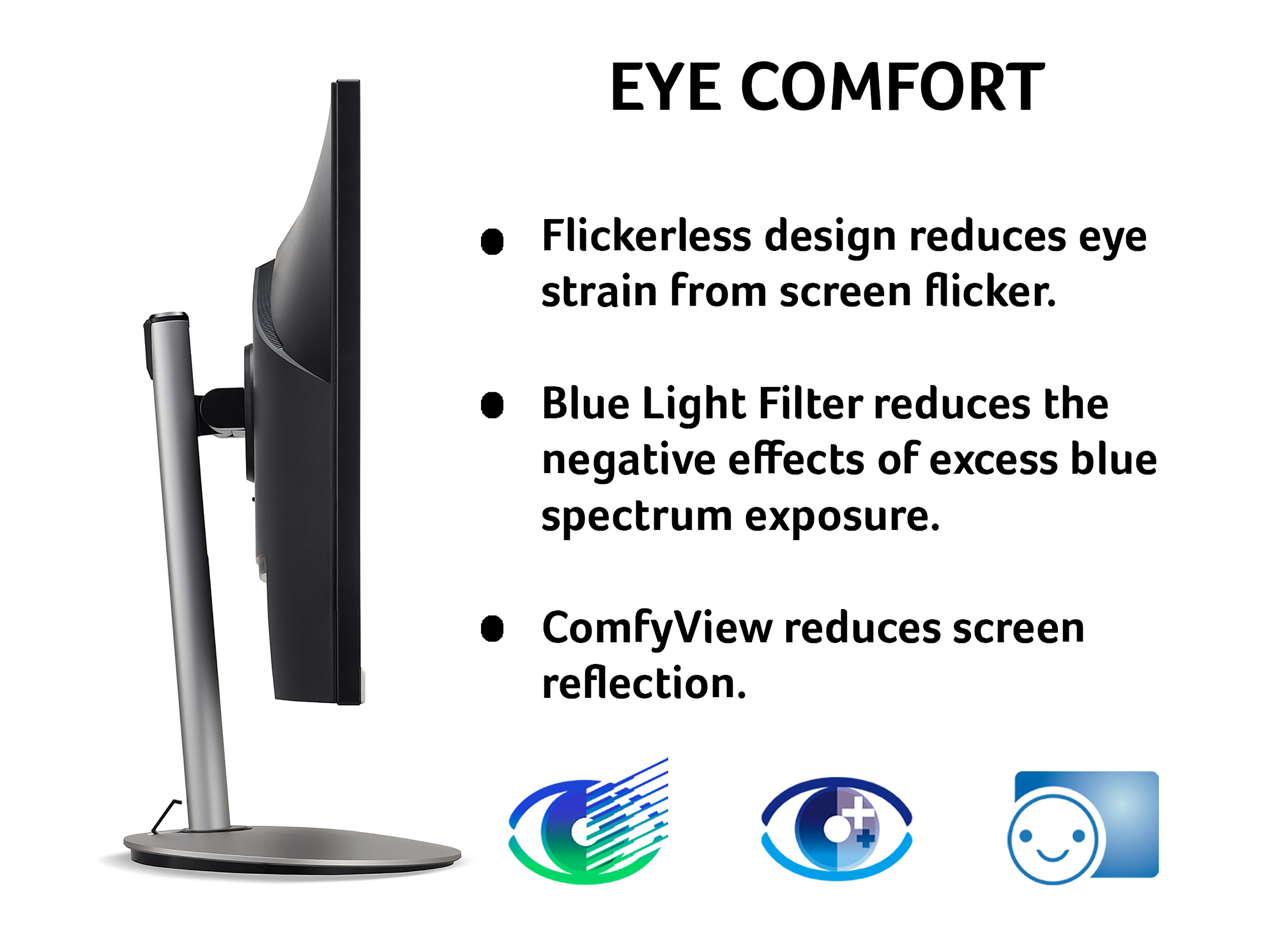 Acer CB2 CB282Ksmiiprx 28 inch UHD Monitor (IPS Panel, FreeSync, 60Hz, 4ms, HDR 10, Height Adjustable Stand, DP, HDMI, Silver/Black) image 5
