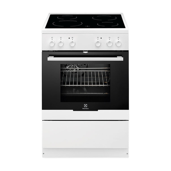Electrolux EKC60310JW Freestanding cooker Electric Ceramic hob Black, White