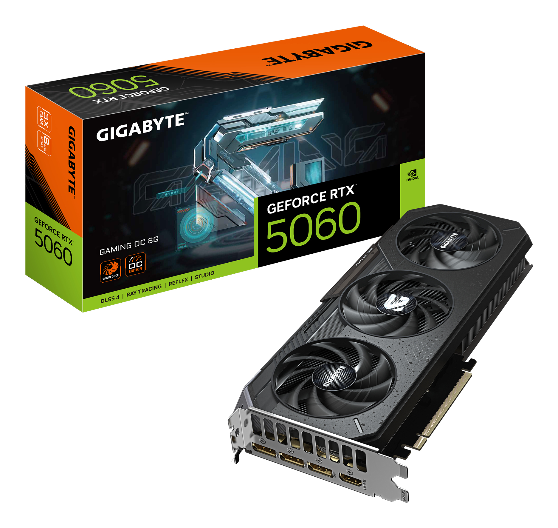 GIGABYTE GeForce RTX 5060 GAMING OC 8G Scheda Grafica - 8GB GDDR7, 128bit, PCI-E 5.0, 2595 MHz Frequenza core, 3 x DisplayPort,
