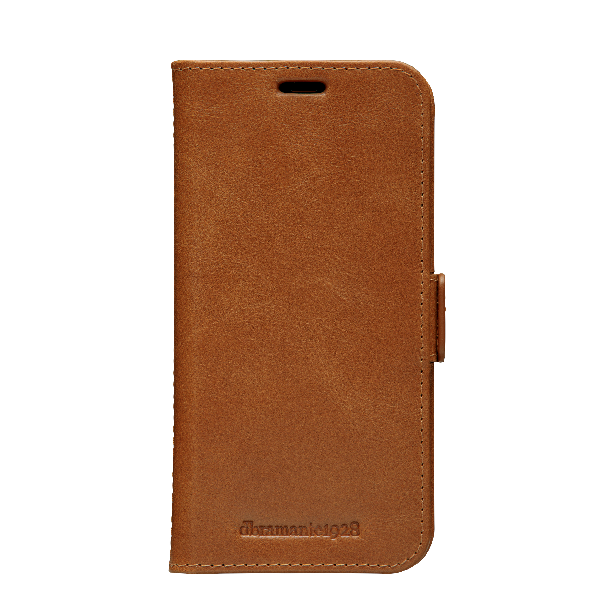 dbramante1928 Copenhagen Slim - Flip cover for mobile phone - full-grain leather - tan - for Apple iPhone 12, 12 Pro
