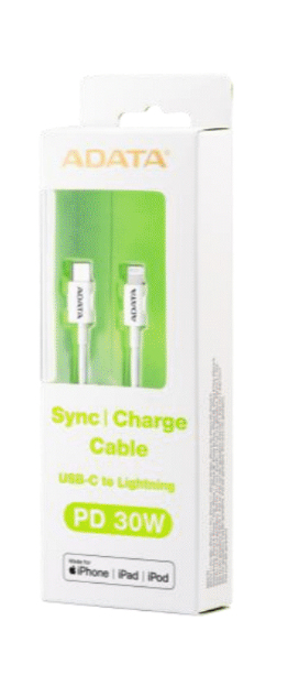 Cable ADATA AMFICPL-1M-CWH - USB-C a Lightning -1m - Blanco - AMFICPL-1M-CWH