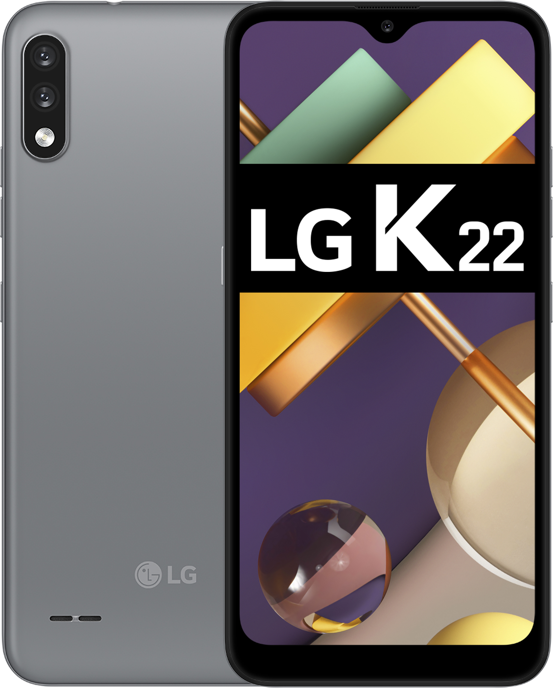 LG K22 15.8 cm (6.2") Dual SIM Android 10 4G Mini-USB B 2 GB 32 GB 3000 mAh Titanium – image 1