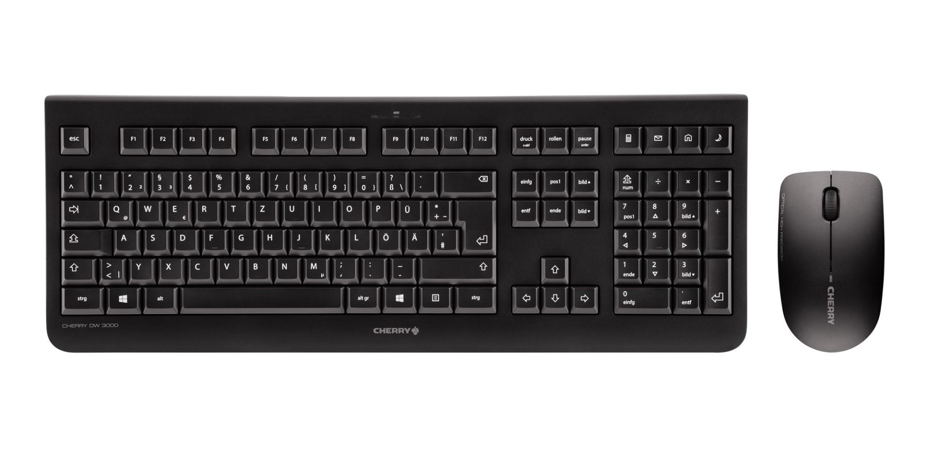 CHERRY DW 3000 keyboard Mouse included Office RF Wireless QWERTZ Czech Black
