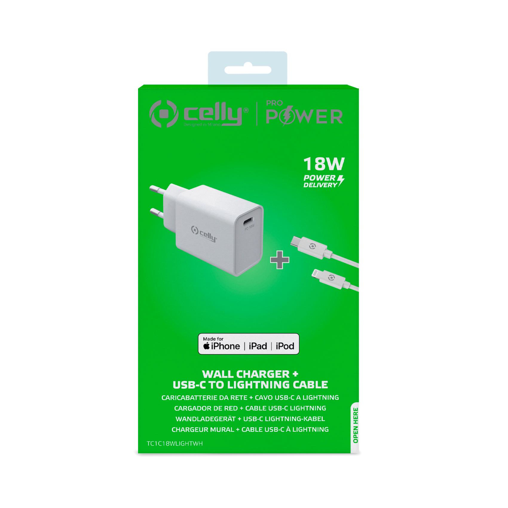 Celly TC1C18WLIGHTWH mobile device charger Smartphone, Smartwatch, Tablet White AC Indoor – image 3