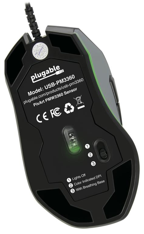 Plugable Technologies USB-PM3360 mouse Gaming Ambidextrous USB Type-A Mechanical 3800 DPI – image 4