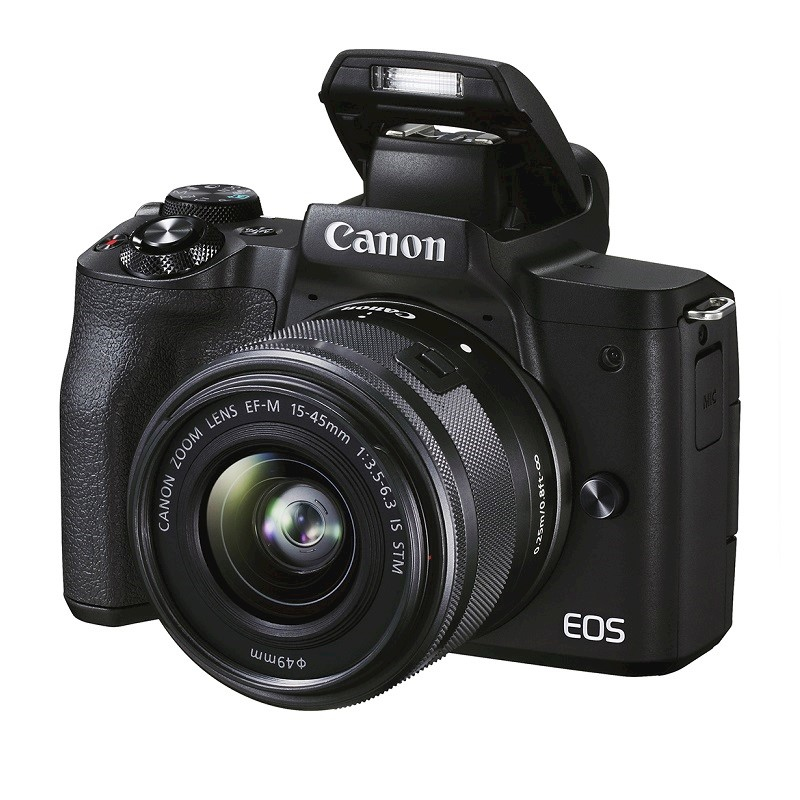 Canon EOS M50 Mark II - Digital camera - mirrorless - 24.1 MP - APS-C - 4K / 24 fps - 3x optical zoom EF-M 15-45mm IS STM and 55-200mm IS STM lenses - Wi-Fi, Bluetooth - black