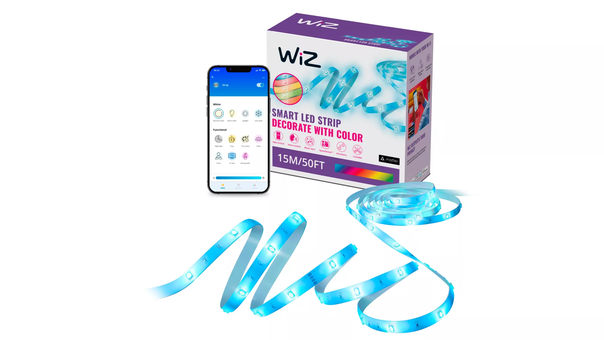 WiZ 046677605544 smart lighting Smart strip light Wi-Fi/Bluetooth – image 2