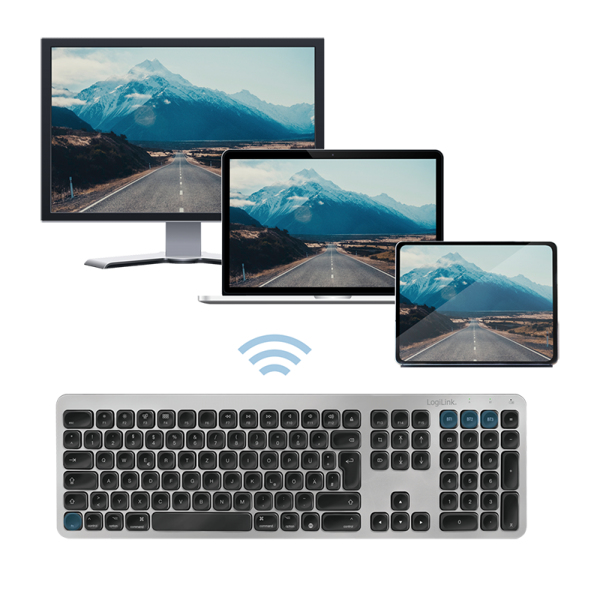 LogiLink ID0206 keyboard Office Bluetooth QWERTZ German Grey – image 8