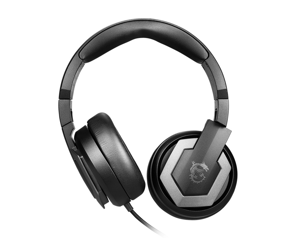 MSI IMMERSE GH61 Hi-RES 7.1 Virtual Surround Sound Gaming Headset 'Black with Silver Dragon Logo, Speakers installed by ONKYO, USB and – image 4