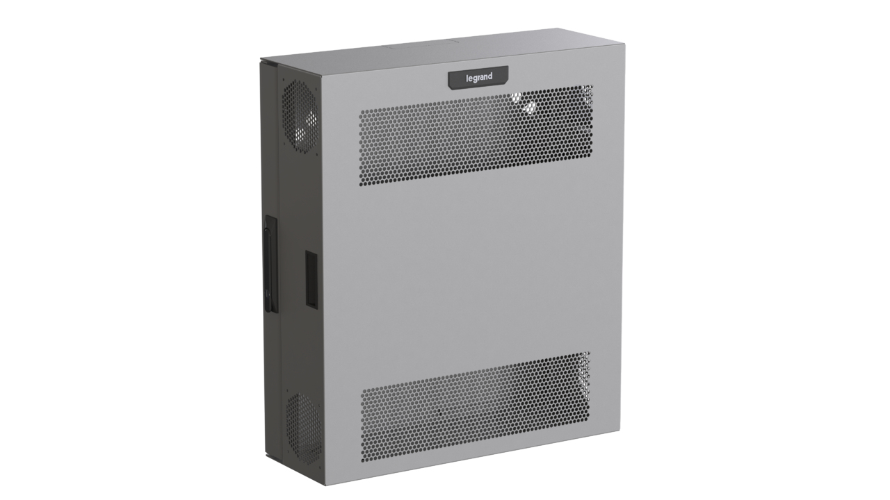Legrand Compact Edge Cabinet, 4 RU, Perforated Door - Magnesium