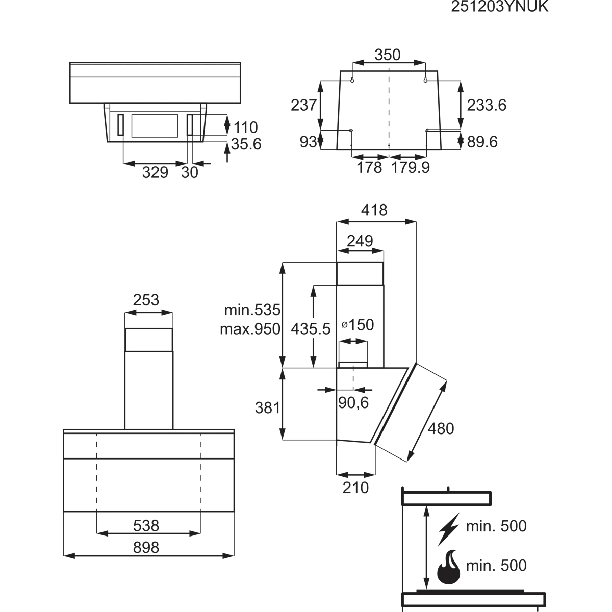 Electrolux KFV829K Wall-mounted Black 445 m³/h – image 7