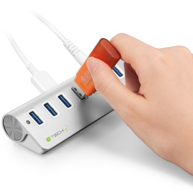Techly Hub USB 3.0 Super Speed ​​7 Ports A Female Aluminum IUSB3-TLY730 – image 2