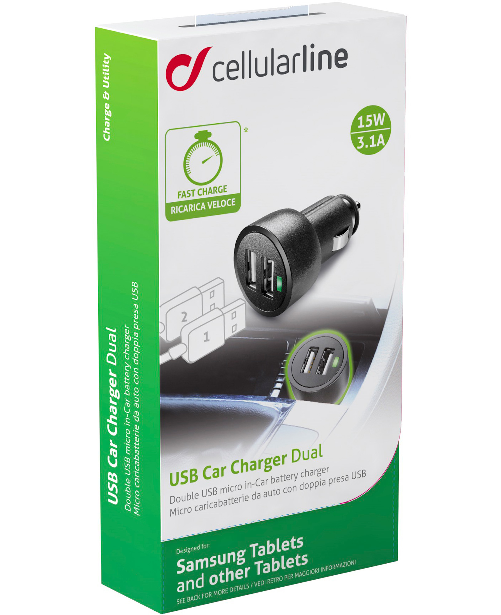 Cellularline USB Car Charger Dual Ultra - Tablets and Smartphones – image 4