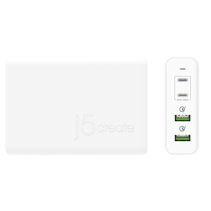 j5create JUP44100 mobile device charger Universal White USB Fast charging Indoor – image 2