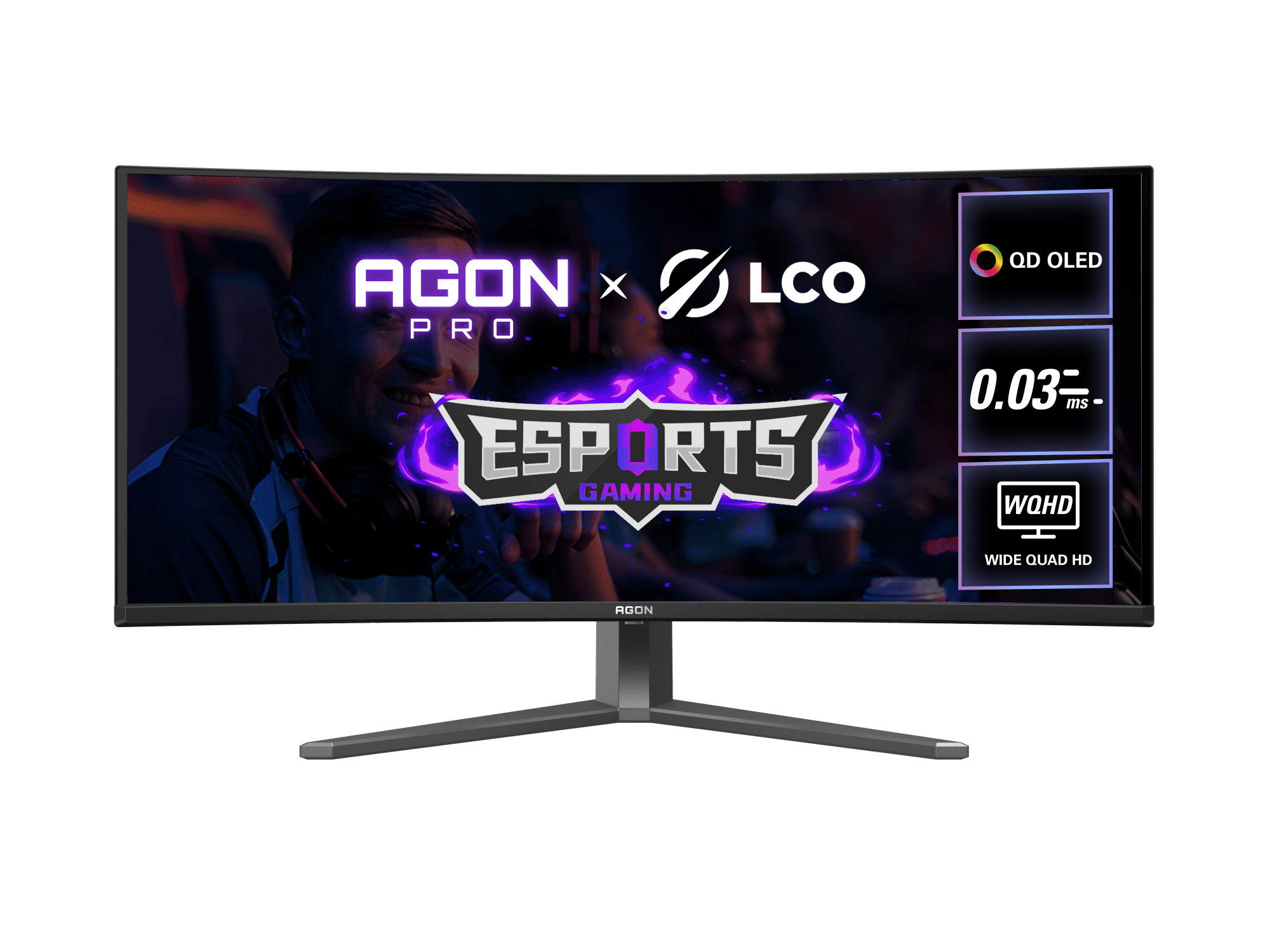 O monitor AG346UCD AOC AGON PRO é a melhor experiência de exibição! Com uma grande tela curva de 34 polegadas e uma resolução impressionante de 3440x1440 pixels, você obtém uma qualidade de imagem incrivelmente nítida e detalhada