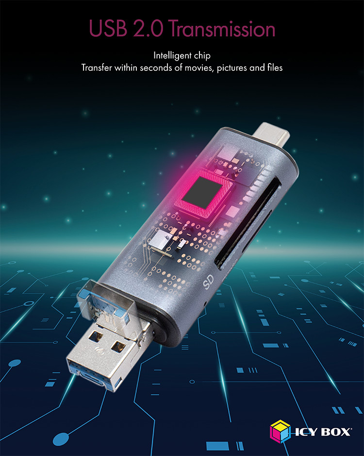 ICY BOX IB-CR200-C card reader USB 2.0 Black – image 7